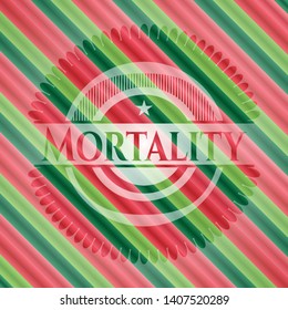 Mortality christmas style emblem. Vector Illustration. Detailed.
