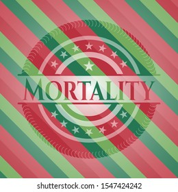 Mortality christmas style emblem. Vector Illustration. Detailed.