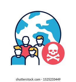 Mortality color line icon. Social problem concept. Sign for web page, mobile app, banner, social media. Editable stroke.