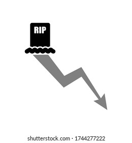 Mortality decline chart. Graph deaths fall. vector illustration
