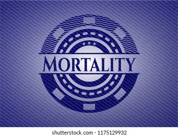 Mortality emblem with jean texture