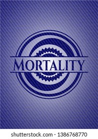 Mortality emblem with jean texture. Vector Illustration. Detailed.