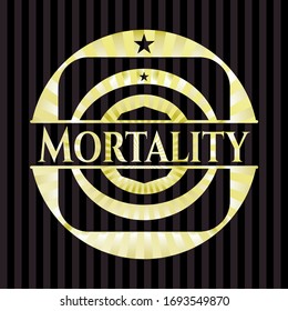 Mortality golden badge. Vector Illustration. Detailed.