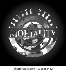 Mortality grey camouflaged emblem