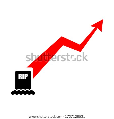 Mortality growth chart. Graph deaths increase. vector illustration
