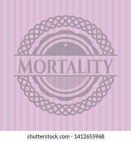 Mortality pink emblem. Vintage. Vector Illustration. Detailed.