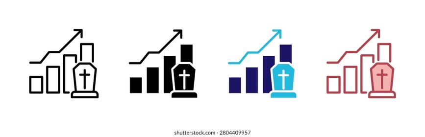 Mortality Rate Icons, Multi Style Icon Set
