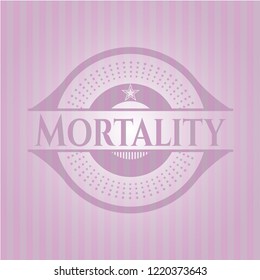 Mortality realistic pink emblem