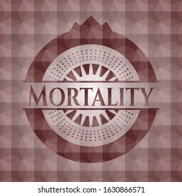 Mortality red emblem with geometric background. Seamless.