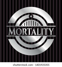 Mortality silver shiny emblem]. Vector Illustration. Mosaic.