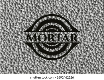 Mortar black badge with bubbles background. Vector Illustration. Detailed.