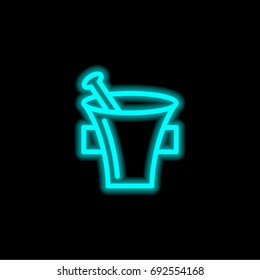 Mortar blue glowing neon ui ux icon. Glowing sign logo vector