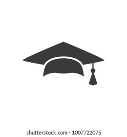 Mortar Board or Graduation Cap. Educator graduation icon, Education congratulations vector template , On white background. Logo.