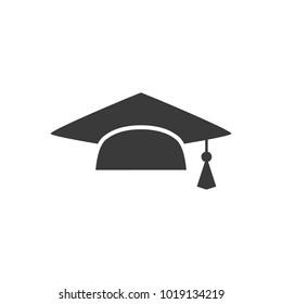 Mortar Board or Graduation Cap. Educator graduation icon, Education congratulations vector template , On white background. Logo.