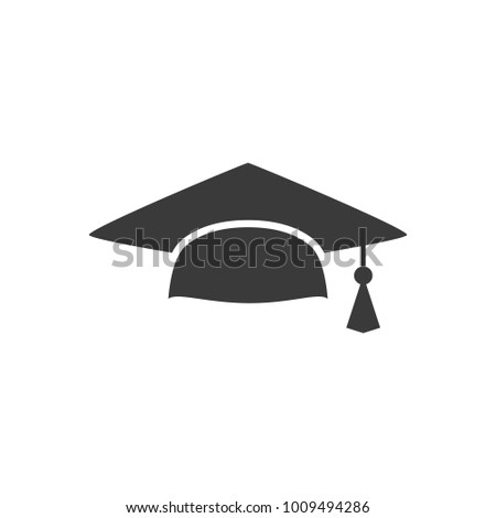Mortar Board or Graduation Cap. Educator graduation icon, Education congratulations vector template , On white background. Logo.