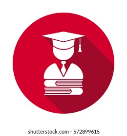 Mortar Board or Graduation Cap flat icon