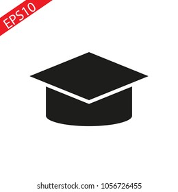 Mortar Board or Graduation .Graduation icon cap on white background.