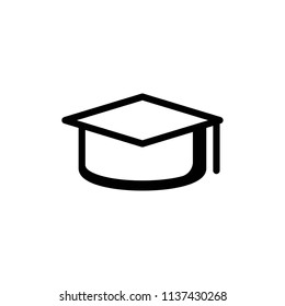 mortar board icon vector