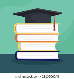 Mortar Board on a Stack of Books