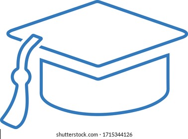 Mortar Board Outline Icon, Convocation Hat, Cap Design