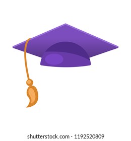 Mortar board. Vector design of education and learning icon. Collection of education and school stock vector illustration.