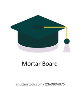 Mortar Board  vector Flat Icon Design illustration. Symbol on White background EPS 10 File 
