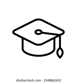 Mortar board vector graphics outline icon