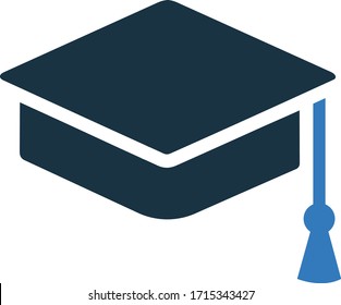 Mortar Board Vector Icon, Convocation Hat, Cap