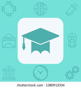 Mortar board vector icon sign symbol