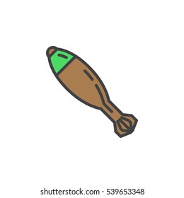 Mortar bomb line icon, filled outline vector sign, linear colorful pictogram isolated on white. Symbol, logo illustration