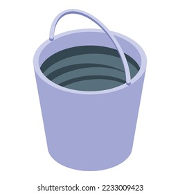 Mortar bucket icon isometric vector. Concrete building. House construction
