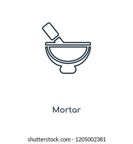 Mortar concept line icon. Linear Mortar concept outline symbol design. This simple element illustration can be used for web and mobile UI/UX.