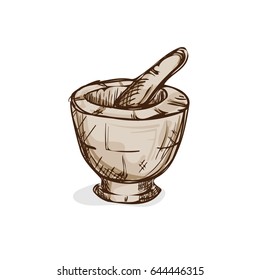 mortar cooking drawing object