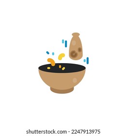 Mortar flat icons. Vector illustration. Editable stroke. Isolated icon suitable for web, infographics, interface and apps.