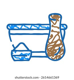 mortar for grinding spices doodle icon sketch vector. mortar for grinding spices sign. isolated symbol illustration