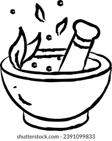 Mortar hand drawn vector illustrations