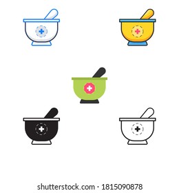 mortar, health and medicine icon
