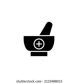 Mortar herbal icon vector illustration logo template for many purpose. Isolated on white background.