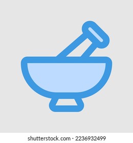 Mortar icon in blue style about laboratory, use for website mobile app presentation