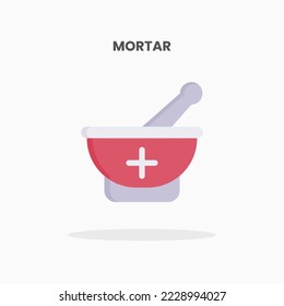 Mortar icon flat. Vector illustration on white background. Can used for web, app, digital product, presentation, UI and many more.