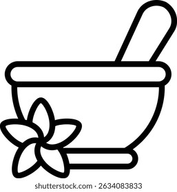 mortar icon illustration design with outline, this is not made from any AI generation