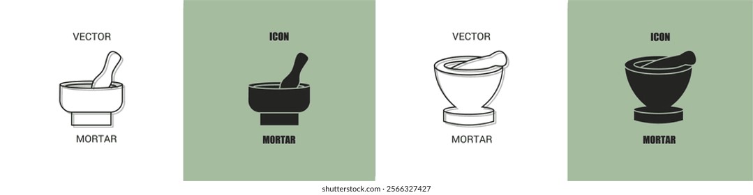 Mortar icon line. Mortar vector illustration.