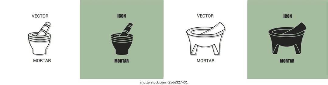 Mortar icon line. Mortar vector illustration.