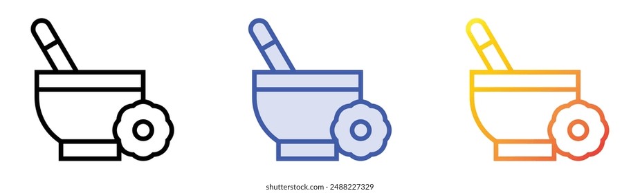 mortar icon. Linear, Blue Fill and Gradient Style Design Isolated On White Background