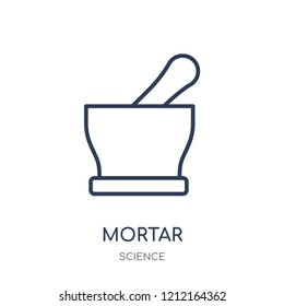 Mortar icon. Mortar linear symbol design from Science collection. Simple outline element vector illustration on white background.