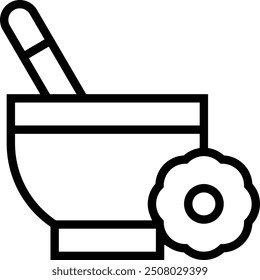 mortar icon. Thin linear style design isolated on white background
