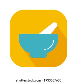 mortar icon vector. chemistry flat icon with shadow style