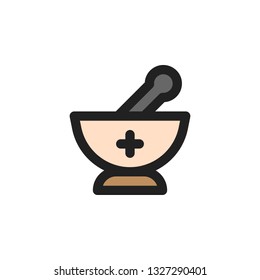 Mortar Icon Vector Illustration in Filled Style for Any Purpose