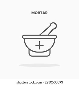 Mortar icon vector illustration line style. Great design for web, app and more. Editable Stroke and pixel perfect.