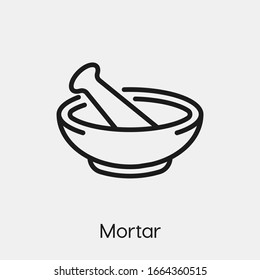 mortar icon vector. Linear style sign for mobile concept and web design. mortar symbol illustration. Pixel vector graphics - Vector.